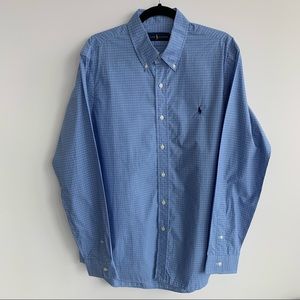 Ralph Lauren blue/white plaid long sleeve shirt